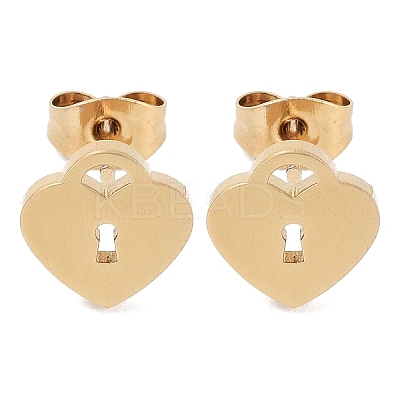 PVD Vacuum Plating 304 Stainless Steel Stud Earrings for Women EJEW-A048-40B-G-1