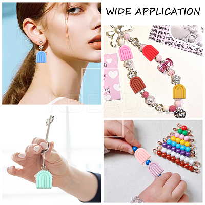 40Pcs 20 Styles Rainbow Arch Food Grade Eco-Friendly Silicone Focal Beads SIL-CA0003-29-1