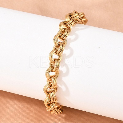 304 Stainless Steel Double Link Chain Bracelets for Women SA-H001-23G-1