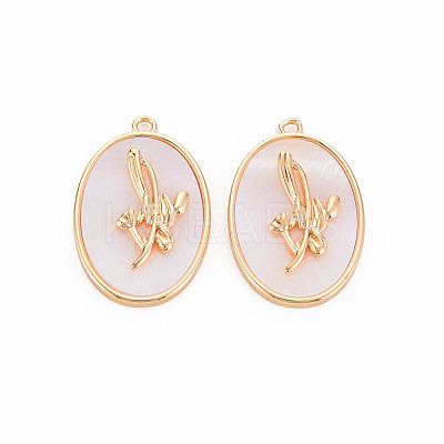 Brass Birth Floral Pendants KK-S364-283-1