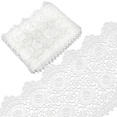 5Yards Milk Fiber Embroidery Flower Tassel Lace Ribbon OCOR-GF0004-69-1