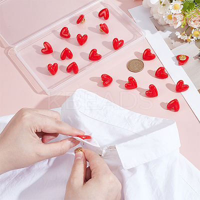 20Pcs Resin Heart Badge for Backpack Clothes HEAR-PH0001-02B-1