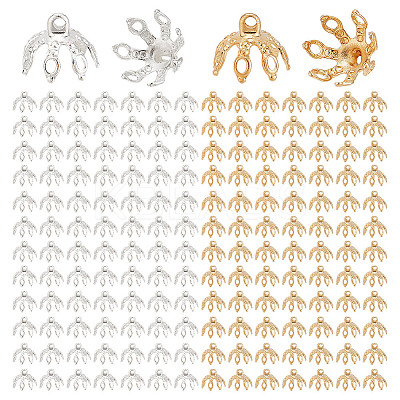 200Pcs 2 Colors Brass Bead Caps FIND-GO0003-29-1