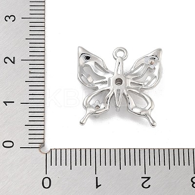 Brass Pave Clear Cubic Zirconia Pendants KK-Z061-14P-01-1