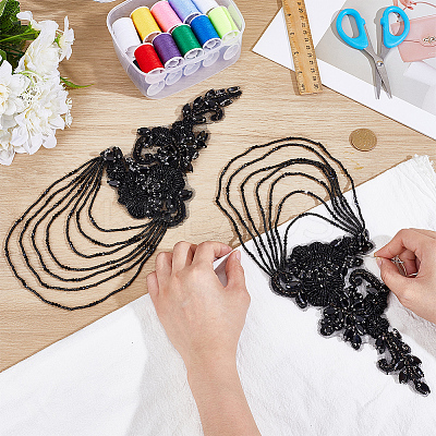 1Pair Rhinestone Sewing Ornaments DIY-NB0014-65B-1