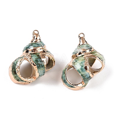 Natural Sea Shell Pendants X-SSHEL-N038-55-1