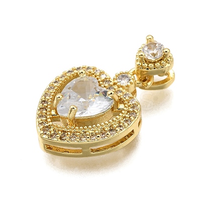 Brass Micro Pave Cubic Zirconia Pendants KK-K401-07A-01-1