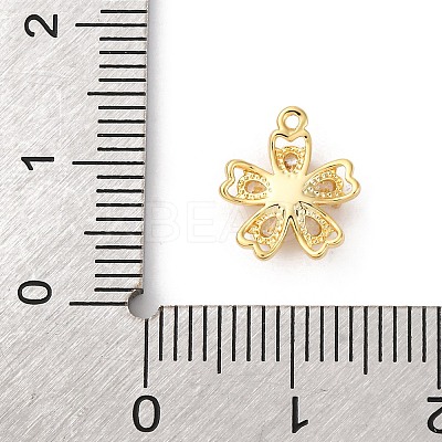 Brass Micro Pave Cubic Zirconia Charms KK-D371-04B-G-1