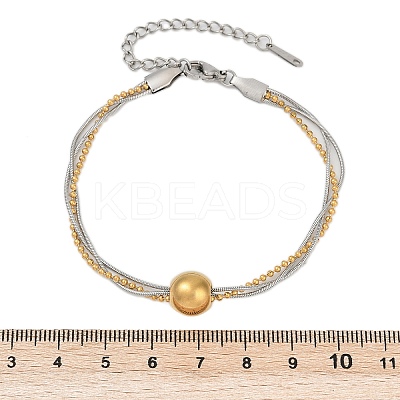 304 Stainless Steel Multi-strand Bracelets BJEW-Z108-05GP-1