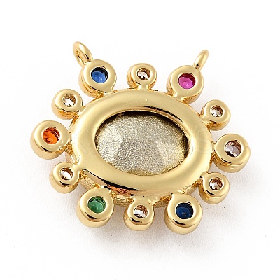Brass Cubic Zirconia Pendants KK-G419-04G-02-1