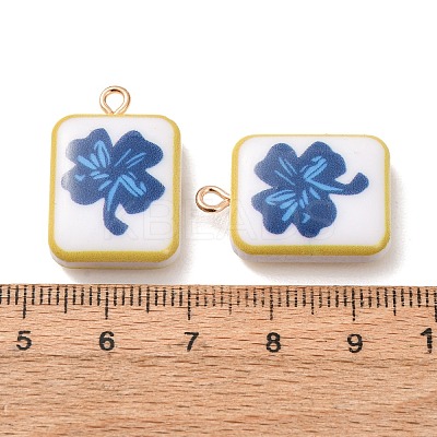Printed Alloy with Acrylic Pendants AL-CBAE25B-02A-G-1