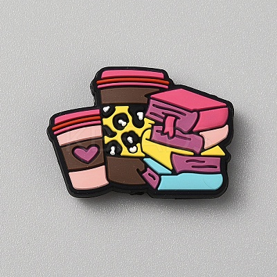 Coffee Theme Food Grade Silicone Focal Beads SIL-CJC0006-08C-1