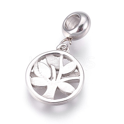 304 Stainless Steel European Dangle Charms X-STAS-O097-40P-1