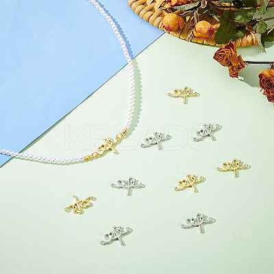 10Pcs 2 Colors Rack Plating Brass Connector Charms KK-BC0011-42-1