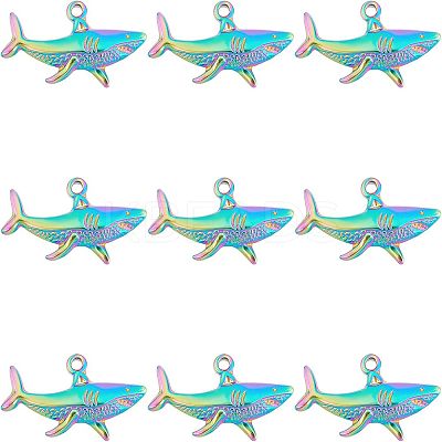 12Pcs Rack Plating 304 Stainless Steel Pendants STAS-UN0036-36-1