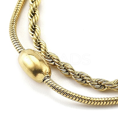 304 Stainless Steel Rope Chain Bracelets BJEW-R003-04G-01-1
