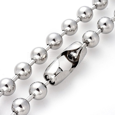 Non-Tarnish 304 Stainless Steel Ball Chain Necklaces NJEW-G326-03P-1