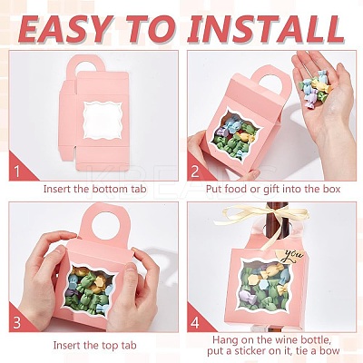 Square Kraft Paper Festival Gift Storage Boxes with Thank You Sticker and Polyester Ribbon CON-PH0003-06-1