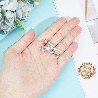 1Pc Rhodium Plated Rhodium Plated 925 Sterling Silver Pendant Bails FIND-GO0001-78-1