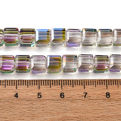 Electroplate Glass Beads Strands EGLA-H108-01A-AB09-1