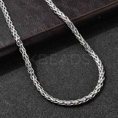 4.5MM 304 Stainless Steel Wheat Chain Necklaces for Women NJEW-B134-05A-P-1