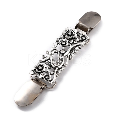 Vintage Alloy with Rhinestone Cardigan Clips JEWB-B002-08AS-1