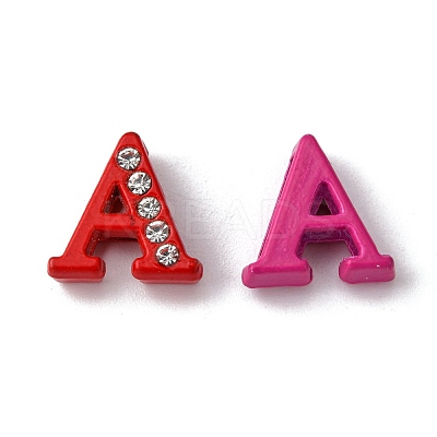 Spray Painted Zinc Alloy Slide Charms ALRI-WH0005-13A-1