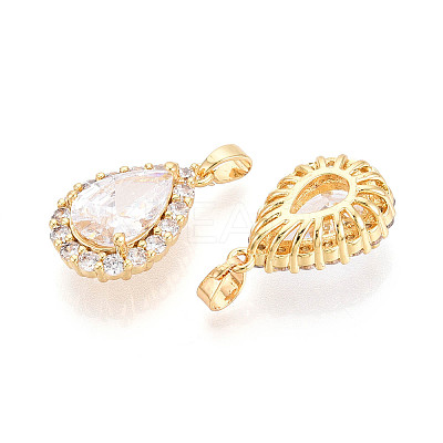 Brass Micro Pave Cubic Zirconia Pendants KK-N272-01G-01-1