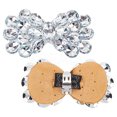 2Pcs Alloy Rhinestone Shoe Decorations AJEW-FG0002-87C-1