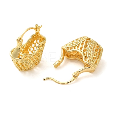 Hollow Basket Brass Hoop Earrings for Women EJEW-G399-03C-G-1