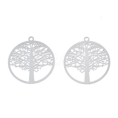 Non-Tarnish 201 Stainless Steel Filigree Pendants STAS-S118-038-1