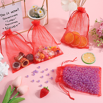 100Pcs Organza Bags Jewellery Storage Pouches Wedding Favour Party Mesh Drawstring Gift OP-SP0001-01A-1