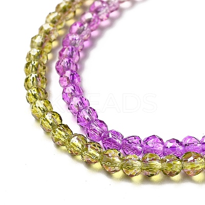 Transparent Gradient Color Glass Beads Strands LS-GLAA-H021-01B-03-1
