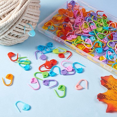 200Pcs 10 Colors Eco-Friendly ABS Plastic Knitting Crochet Locking Stitch Markers Holder KY-SZ0001-28-1