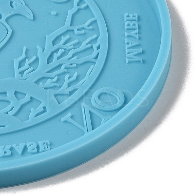 Tarot Theme DIY Flat Round Divination Coaster Food Grade Silicone Molds DIY-G083-02A-1