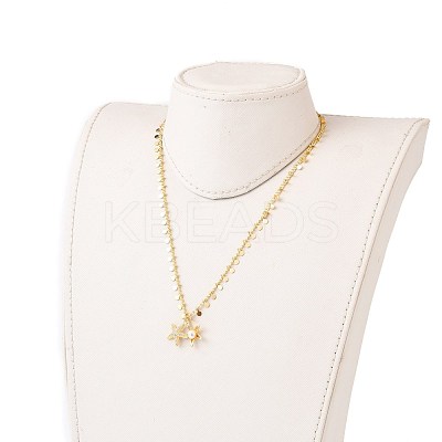Brass Micro Pave Clear Cubic Zirconia Starfish Pendant Necklaces NJEW-JN03150-01-1