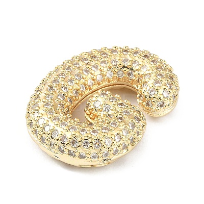Rack Plating Brass Micro Pave Cubic Zirconia Pendants KK-Q790-01G-G-1