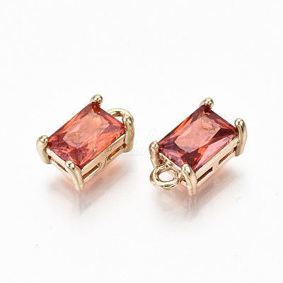 Brass Glass Rhinestone Pendants GLAA-S179-21E-RS-1
