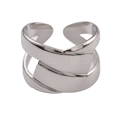 Non-Tarnish 304 Stainless Steel Cuff Rings RJEW-G285-64P-1