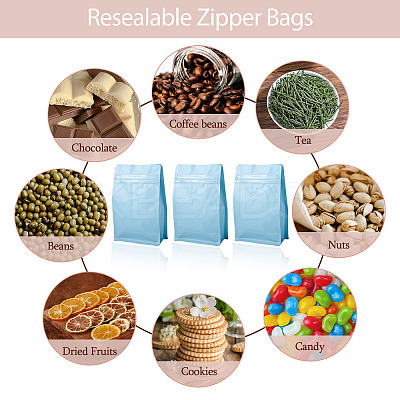 10Pcs BOPP and Aluminized PET and PE Resealable Coffee Zipper Bags with Valve ABAG-TA0001-93C-1