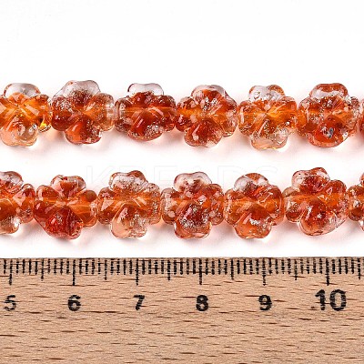 Luminous Handmade Gold Foil Glass Beads Strands FOIL-N029-01C-1