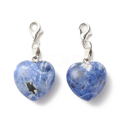 Natural Sodalite Pendants HJEW-JM00581-1