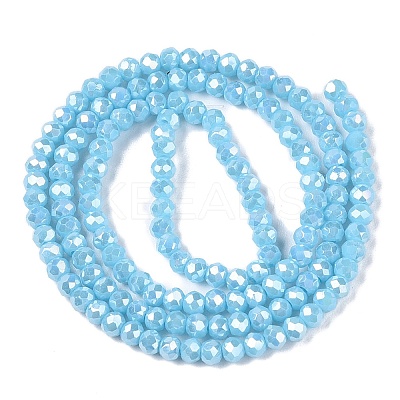 Electroplate Glass Beads Strands EGLA-A044-P1mm-B08-1
