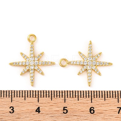 Brass Micro Pave Clear Cubic Zirconia Pendants KK-U017-10B-G-1