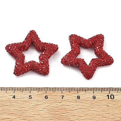 Star Shape Polymer Clay Rhinestone Beads CLAY-NH0001-06B-1