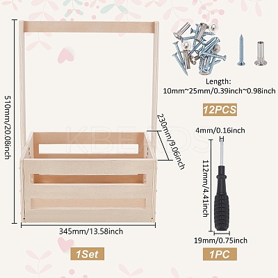 1 Bag Hollow Rainbow Wooden Baby Shower Crates ODIS-UN0001-17-1