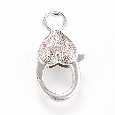 Alloy Rhinestone Lobster Claw Clasps X-KK-S301-01-1