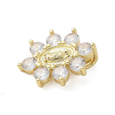 Brass Micro Pave Cubic Zirconia Pendants KK-P293-13G-1