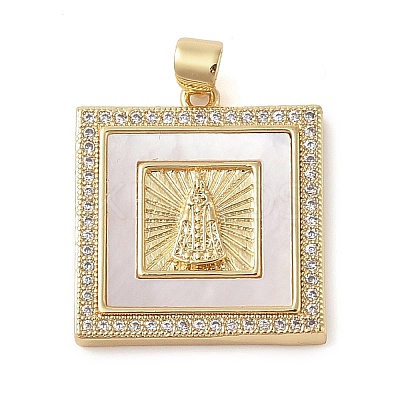 Brass Micro Pave Cubic Zirconia Pendants KK-I712-52G-04-1