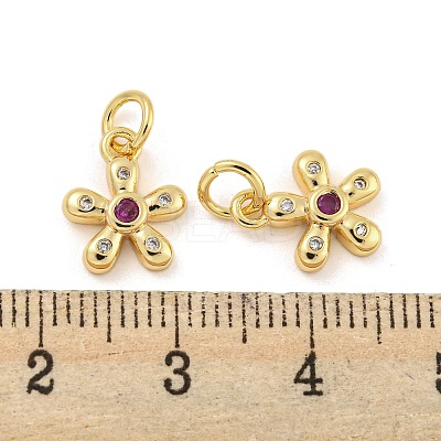 Brass Micro Pave Cubic Zirconia Pendants KK-G490-28A-G-1